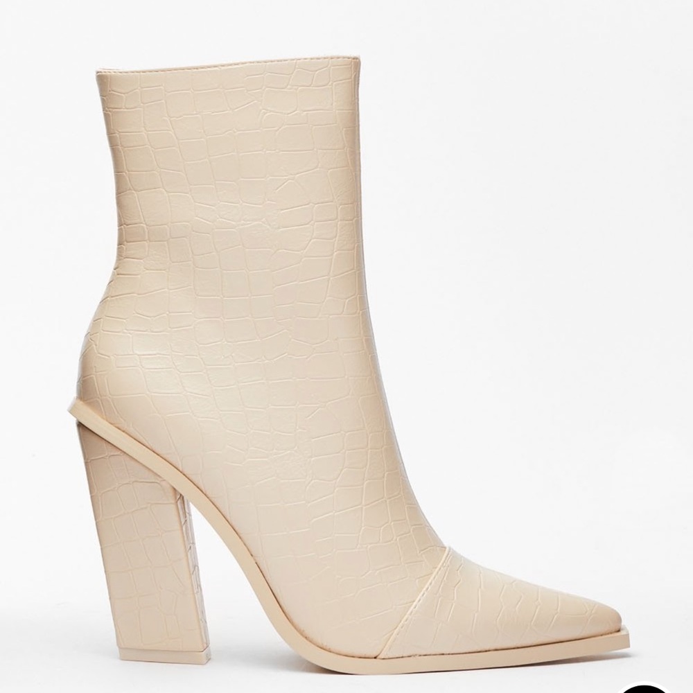 Nasty Gal Brand New Faux Leather Heeled Boots